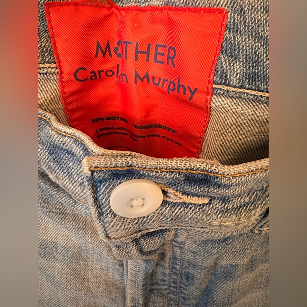 MOTHER + Carolyn Murphy The Patchwork Tomcat Ankle Undone Hem Jeans, size 30 - Picture 4 of 16